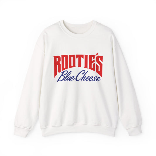 Crewneck Sweatshirt — "Rootie’s Blue Cheese" Retro Script Logo