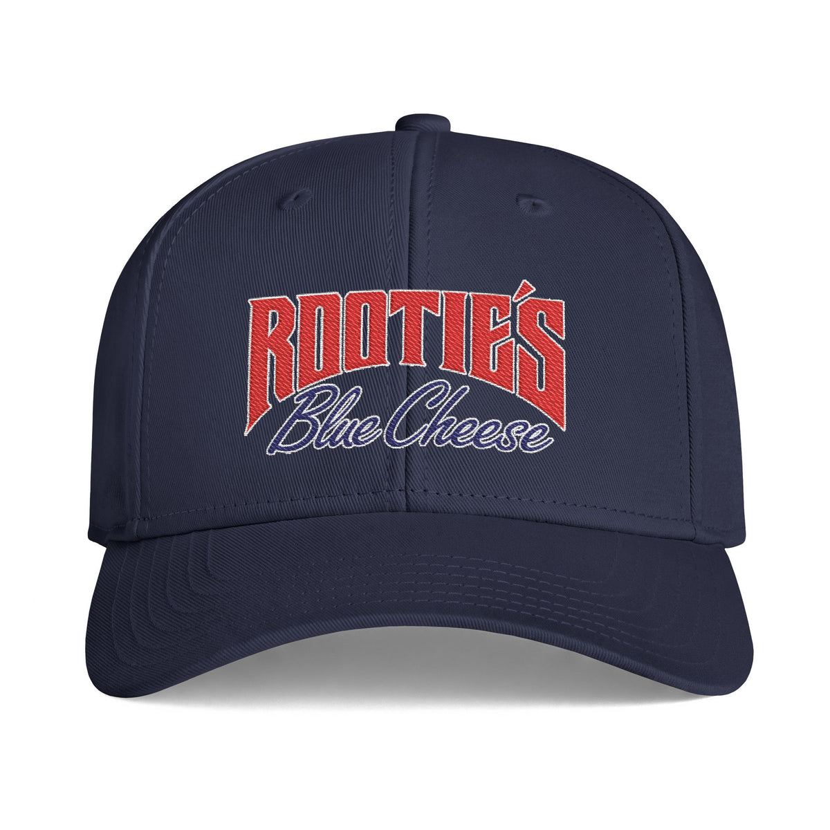 Rooties Blue Cheese Baseball Cap — Embroidered Logo Trucker Hat