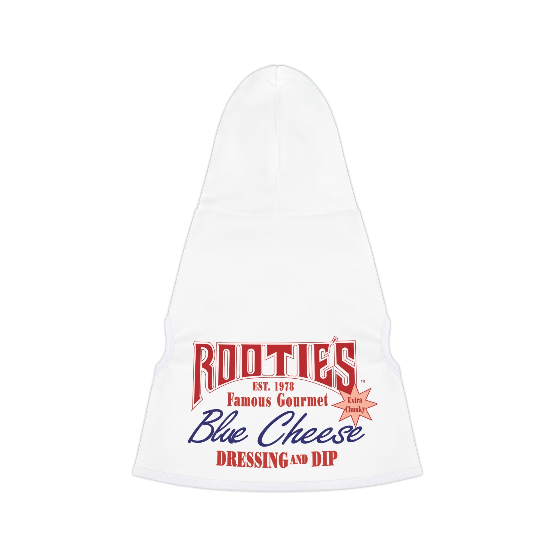 Trendy Pet Hoodie with Blue Cheese Print