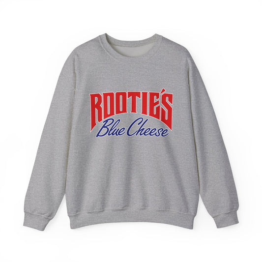 Crewneck Sweatshirt — "Rootie’s Blue Cheese" Retro Script Logo