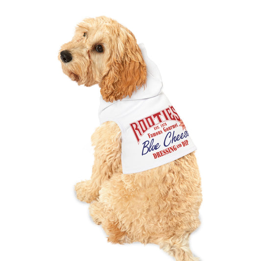 Trendy Pet Hoodie with Blue Cheese Print